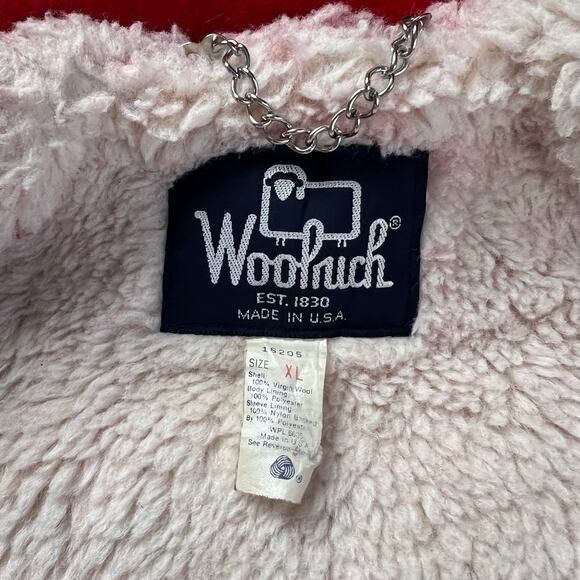 Woolrich Vintage Sherpa Lined Red Wool Bomber Jacket men’s size XL USA Made - Picture 4 of 9